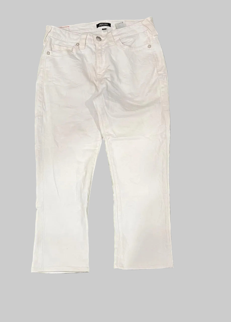 TRUE  RELIGON White jeans on a plain white background