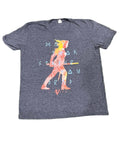 VINTAGE MEN PRINTED T-SHIRT ON A WHITE BACKGROUND