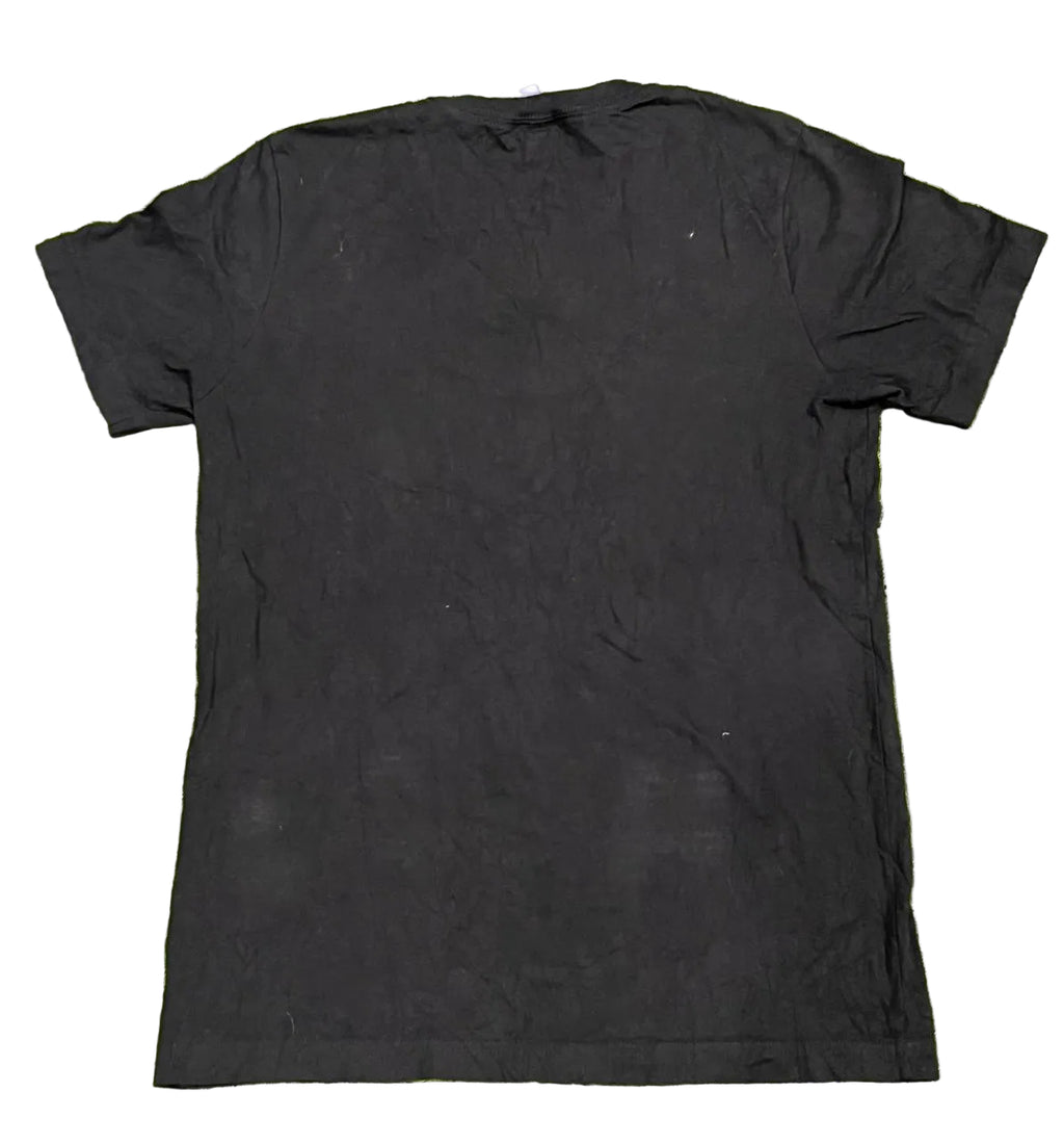 A plain black short-sleeve t-shirt 