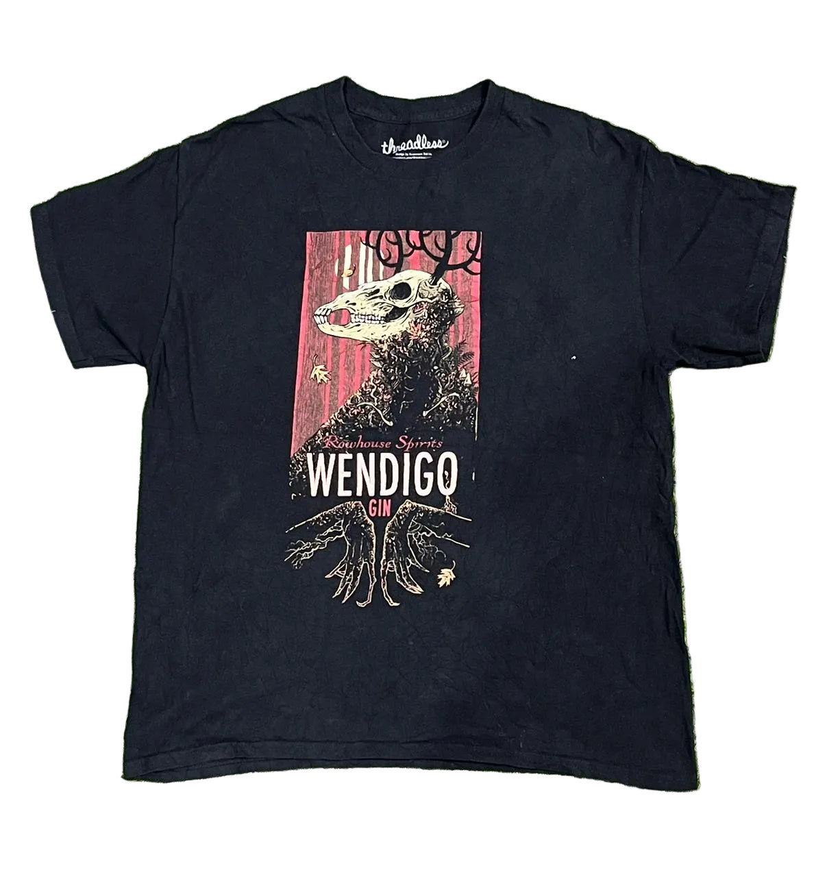 VINTAGE MEN PRINTED T-SHIRT ON A WHITE PLAIN BACKROUND 