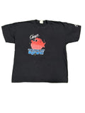 VINTAGE MEN PRINTED T-SHIRT ON A WHITE PLAIN BACKGROUND