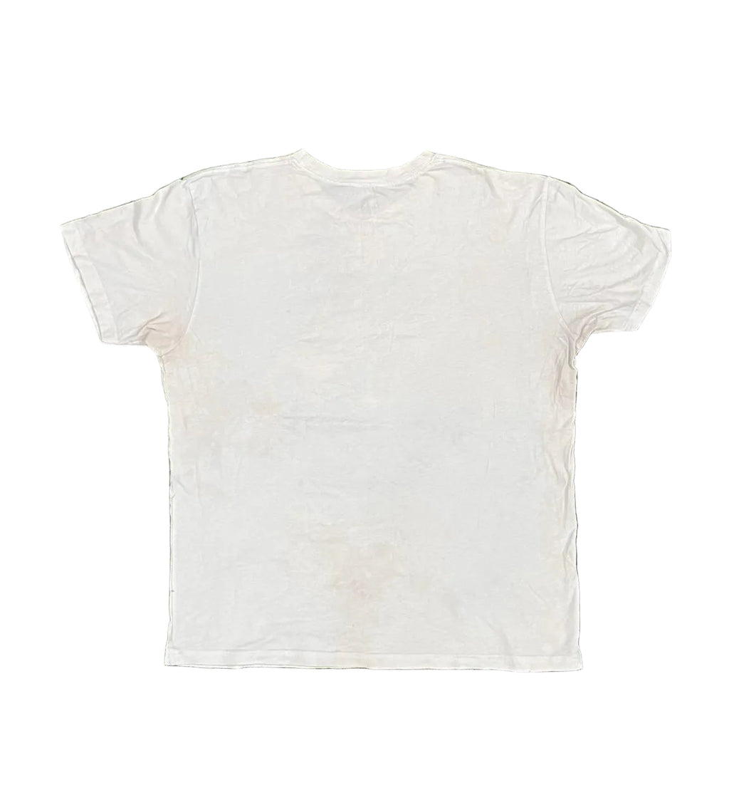 VINTAGE MEN PRINTED T-SHIRT ON A WHITE PLAIN BACKGROUND 