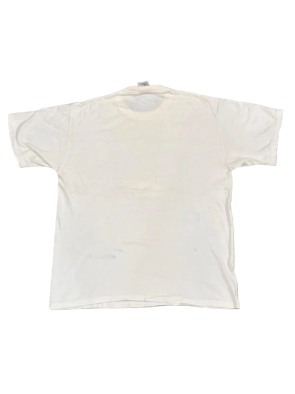 VINTAGE MEN PRINTED T-SHIRT ON A WHITE PLAIN BACKGROUND 
