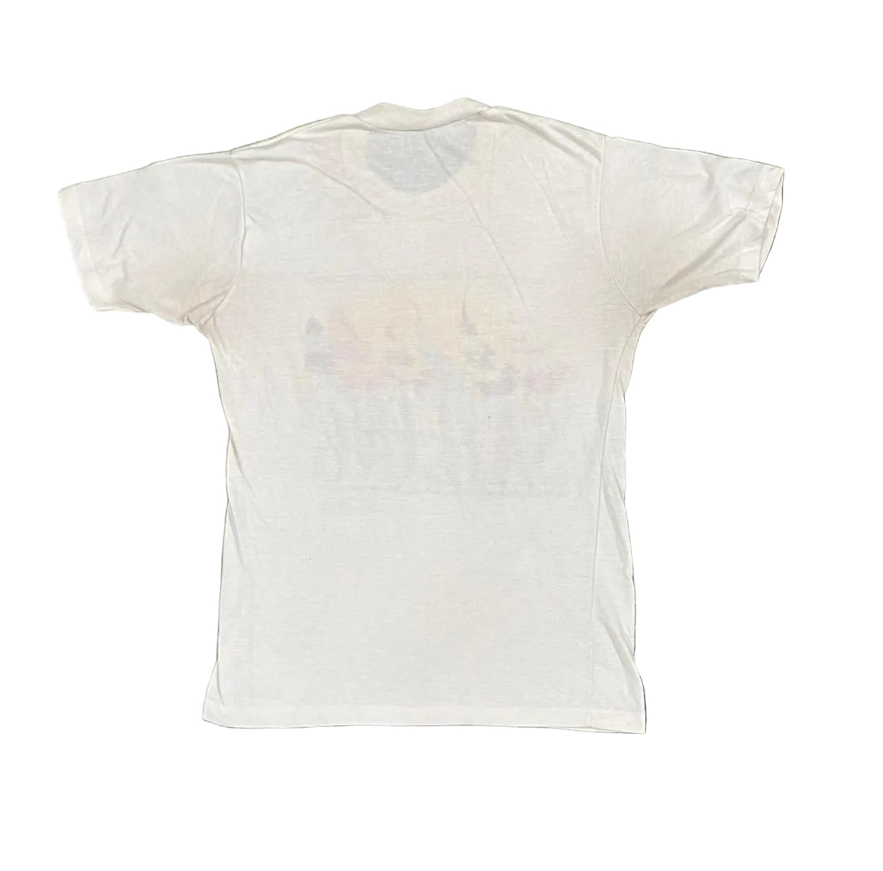 VINTAGE MEN PRINTED T-SHIRT ON A WHITE PLAIN BACKGROUND 