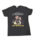 VINTAGE MEN PRINTED T-SHIRT ON A WHITE PLAIN BACKGROUND 