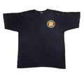 A black short-sleeve t-shirt with a circular 'SOUTH AUSTIN HIGH SCHOOL' crest printed on the left chest, laid flat on white background 
