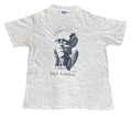 A white short-sleeve graphic t-shirt featuring a black-and-white illustration of Jack London's face and the text 'Jack London' printed below it,