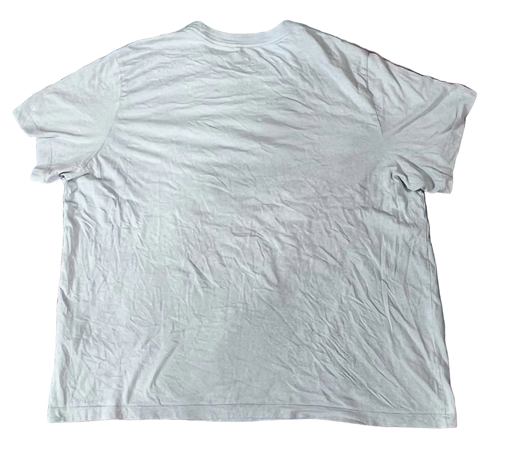 A plain white short-sleeve t-shirt on a white plain background 