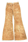 Y2K WOMEN CORDUROY YELLOW PANT ON A WHITE PLAIN BACKGROUND