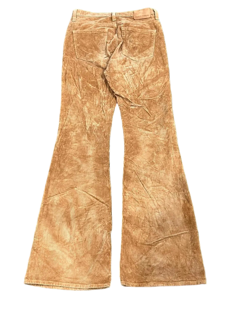 Y2K WOMEN CORDUROY YELLOW PANT ON A WHITE PLAIN BACKGROUND