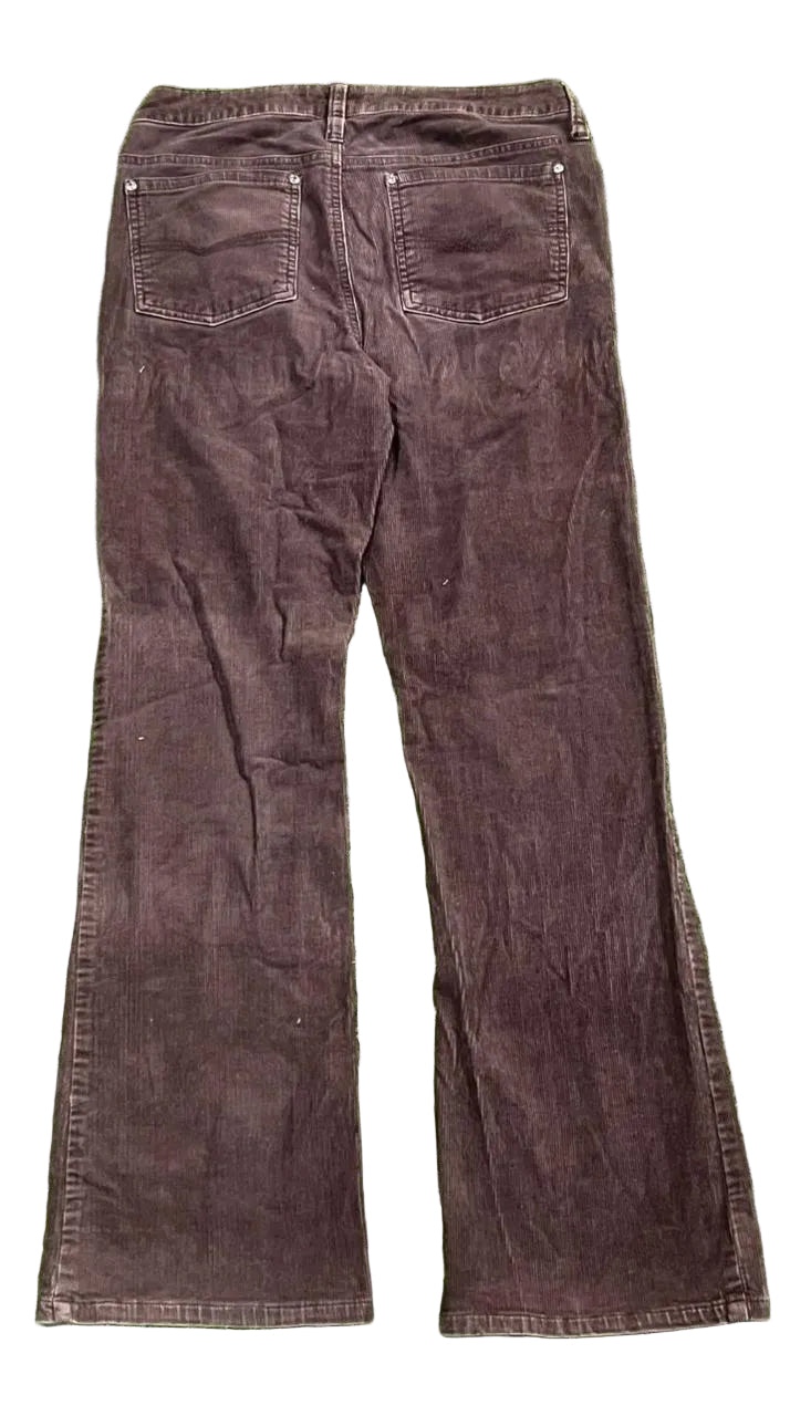 Y2K WOMEN CORDUROY GRAW PANT ON A WHITE PLAIN BACKGROUND
