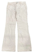 Y2K WOMEN CORDUROY WHITE PANT ON A PLAIN BACKGROUND