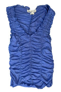 A blue ruched sleeveless top by Urban Outfitters,