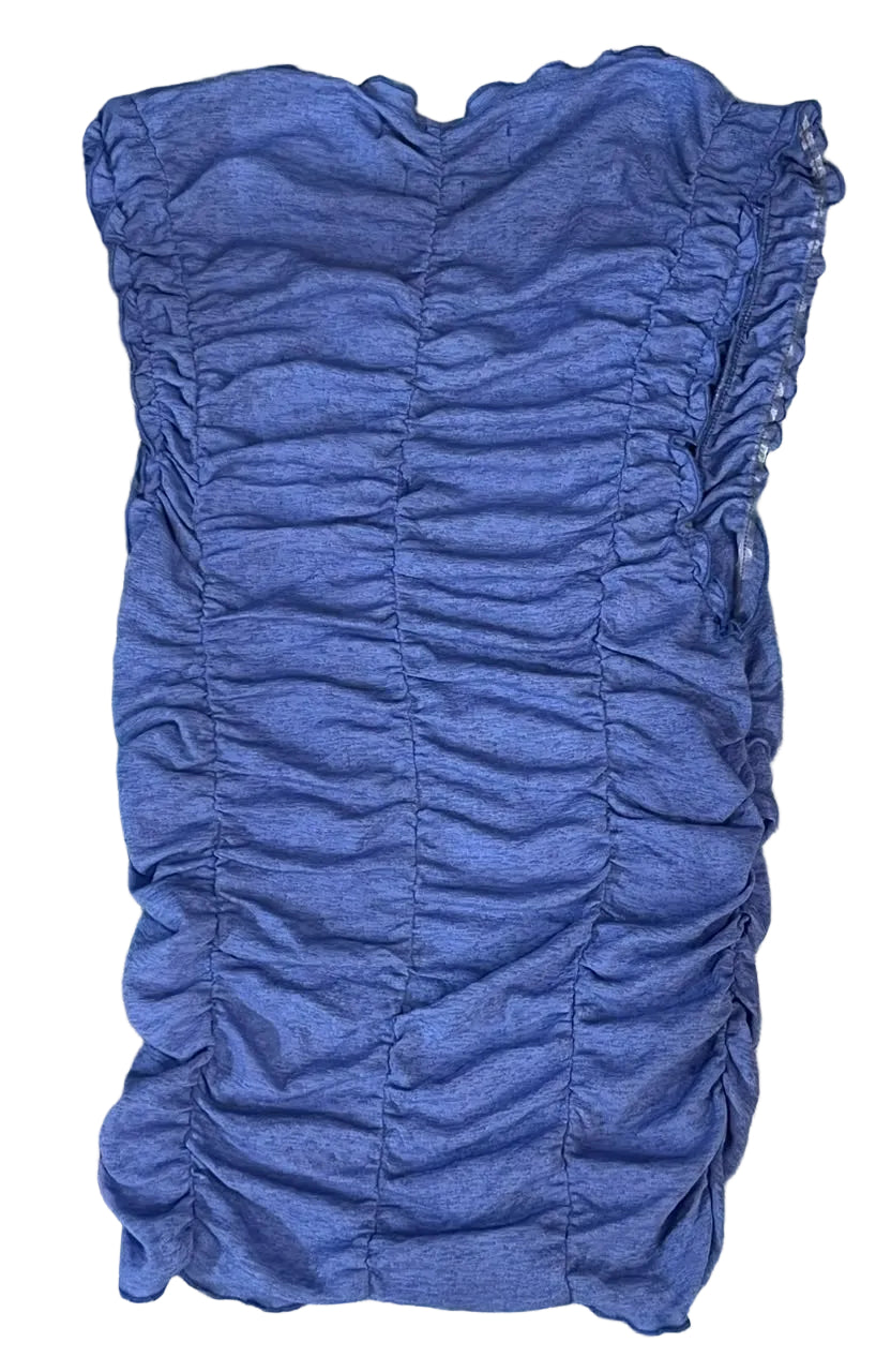 A blue ruched sleeveless top or dress 